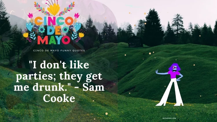 "I don't like parties; they get me drunk." - Sam Cooke